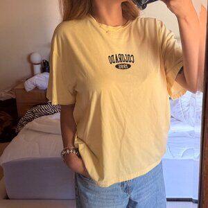 Oversized Butter Yellow Colorado Graphic Tee